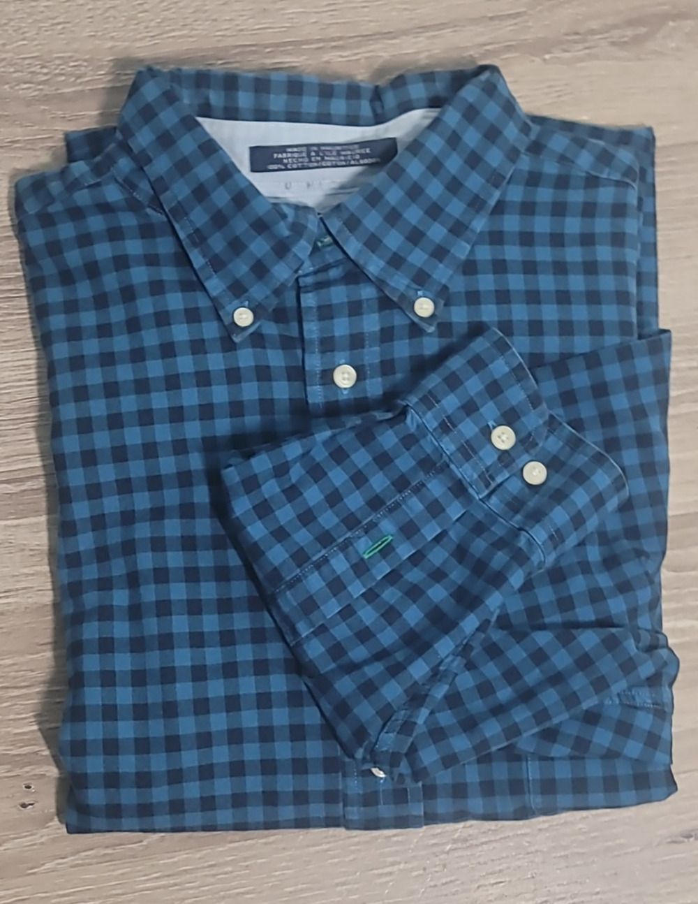Tommy Hilfiger Check Long Sleeve Dress Shirt Size XL Men’s Button Up Blue Teal
